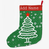 Groene en rode kerst grote kerstsok (Achterkant)