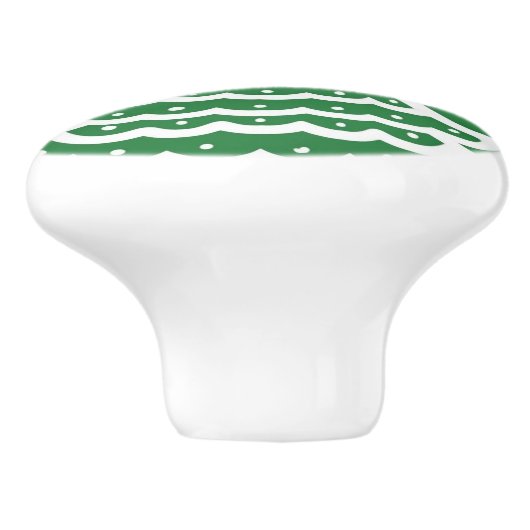 Groene en rode kerst keramische knop (Zijkant)