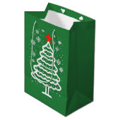 Groene en rode kerst medium cadeauzakje (Voorkant Gekanteld)