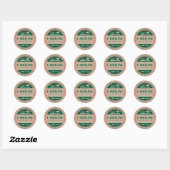 Groene en Rode Kerst Meteen Gebakken Eten Cadeau Ronde Sticker (Vel)