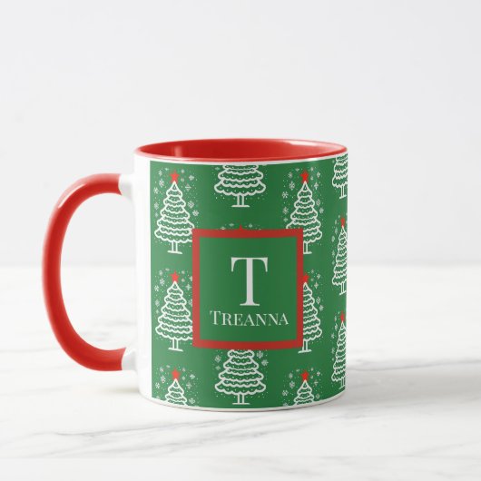 Groene en rode kerst mok (Links)