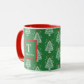 Groene en rode kerst mok (Voorkant links)