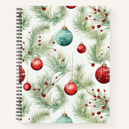 Groene en Rode Kerst Patronen - Notitieboek