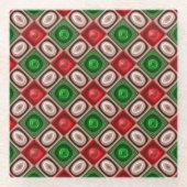 Groene en rode kerst Snoep Onderzetters (Voorkant)