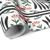 Groene en rode kerst volkskunst cadeaupapier (Rol Hoek)