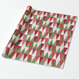Groene en rode kerstbomen cadeaupapier