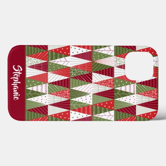Groene en rode kerstbomen Case-Mate iPhone case (Achterkant (horizontaal))