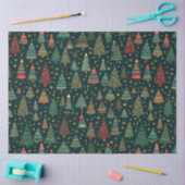 Groene en rode kerstbomen en kerststerren tissuepapier (Craft)