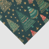 Groene en rode kerstbomen en kerststerren tissuepapier (Detail)