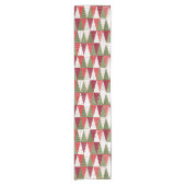 Groene en rode kerstbomen korte tafelloper (Voorkant)