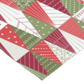 Groene en rode kerstbomen korte tafelloper (Hoek)