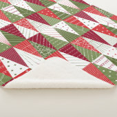 Groene en rode kerstbomen sherpa deken (3/4)