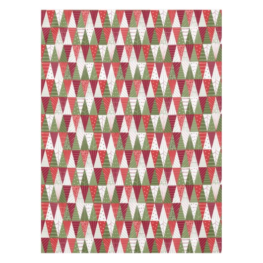 Groene en rode kerstbomen tafelkleed (Voorkant)