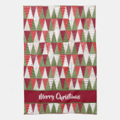 Groene en rode kerstbomen theedoek (Verticaal)