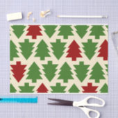 Groene en rode kerstbomen tissuepapier (Craft)