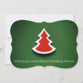 Groene en rode kerstboom, tweezijdige fotokaart feestdagenkaart (Voorkant)
