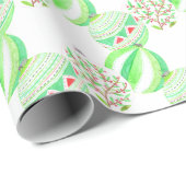 Groene en rode kerstbubbels cadeaupapier (Rol Hoek)