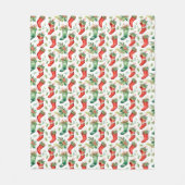 Groene en rode kerstkousen fleece deken (Voorkant)