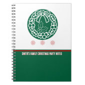 groene en rode kerstkrans en hulstbes notitieboek (Voorkant)