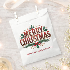 Groene en Rode Kerstkrans Gelukkig Kerstfeest Bedankzakje