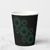 groene en rode kerstkrans sneeuwvlok Holly Berry Papieren Bekers (Voorkant)