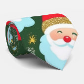 Groene en Rode Kerstman Kerst Stropdas (Opgerold)