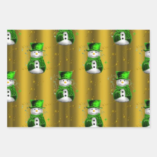 Groene en Rode Kerstmis Inpakpapier Vel (Voorkant 3)