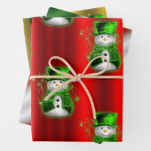 Groene en Rode Kerstmis Inpakpapier Vel (In situ)