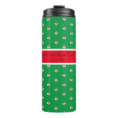 Groene en Rode Kerstmis Thermische Tumbler Thermosbeker (Voorkant)