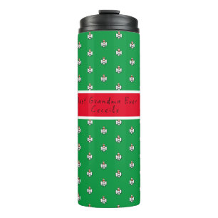 Groene en Rode Kerstmis Thermische Tumbler Thermosbeker