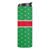 Groene en Rode Kerstmis Thermische Tumbler Thermosbeker (Gedraaid links)