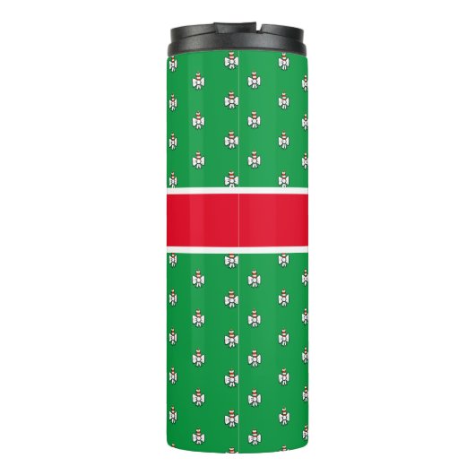Groene en Rode Kerstmis Thermische Tumbler Thermosbeker (Achterkant)