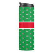 Groene en Rode Kerstmis Thermische Tumbler Thermosbeker (Geroteerd rechts)