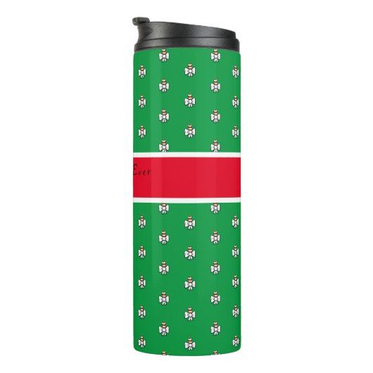 Groene en Rode Kerstmis Thermische Tumbler Thermosbeker (Geroteerd rechts)