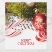Groene en rode Kerstmisdecor Wijn Etiket (Enkel label)