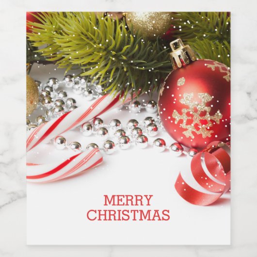 Groene en rode Kerstmisdecor Wijn Etiket (Enkel label)