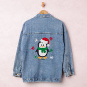 Groene en Rode Kerstmispinguïn Denim Jacket (Hangar)