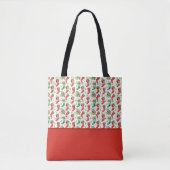 Groene en Rode Kerstmutsen Kleurblok Tote Bag (Voorkant)