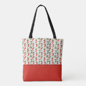 Groene en Rode Kerstmutsen Kleurblok Tote Bag (Achterkant)