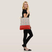 Groene en Rode Kerstmutsen Kleurblok Tote Bag (Op model)