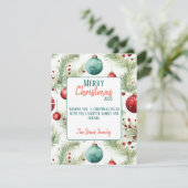 Groene en rode kerstpatronen - feestdagenkaart (Staand voorkant)