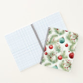 Groene en rode kerstpatronen - notitieboek (Binnen)