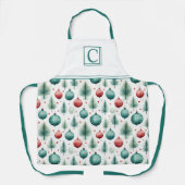 Groene en rode kerstpatronen - schort (Voorkant)