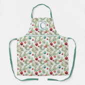 Groene en rode kerstpatronen - schort (Voorkant)