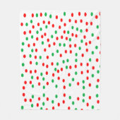 Groene en rode kerststippen fleece deken (Voorkant)