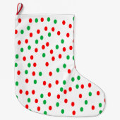 Groene en rode kerststippen grote kerstsok (Voorkant)