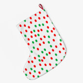 Groene en rode kerststippen grote kerstsok (Achterkant (Hangend))