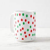 Groene en rode kerststippen koffiemok (Voorkant links)