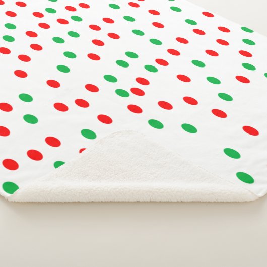 Groene en rode kerststippen sherpa deken (3/4)