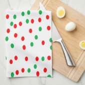 Groene en rode kerststippen theedoek (Quarter Fold)